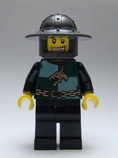 LEGO Minifigure-Kingdoms - Dragon Knight Quarters, Helmet with Broad Brim, Gold Tooth-Castle / Kingdoms-CAS487-Creative Brick Builders